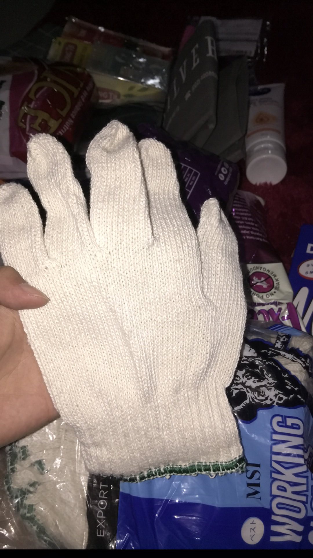 Sarung Tangan Kain Putih 8 Benang Nice Gloves
