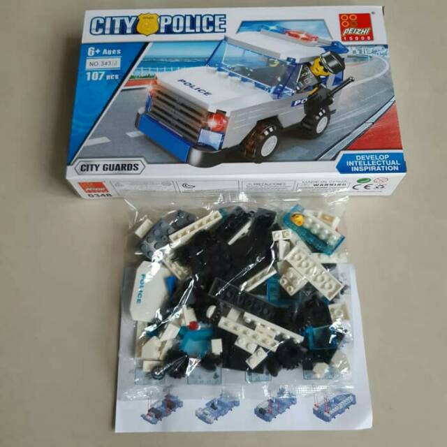Lego Mobil Polisi City Police - Truk Car 107 pcs Brick Block Peizhi