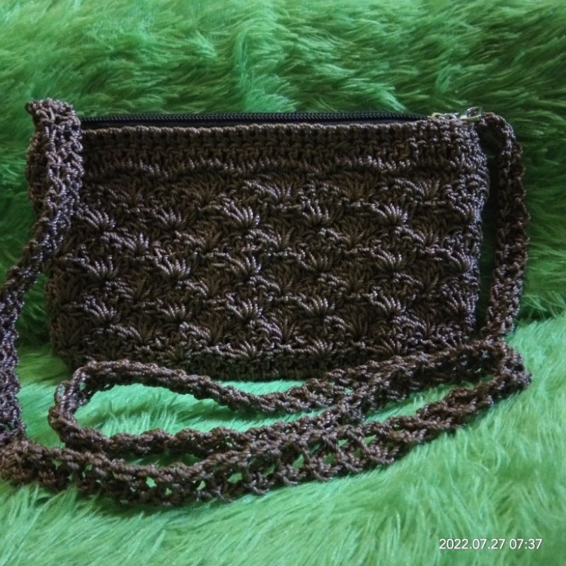 Jual dompet rajut 2 ruang tali panjang | Shopee Indonesia