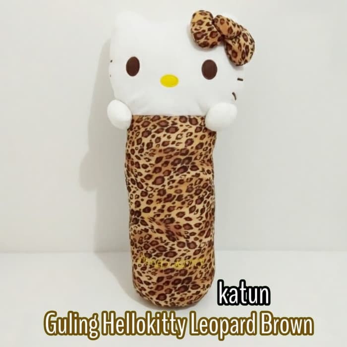 BANTAL GULING KURSI TIDUR BONEKA HELLO KITTY LEOPARD COKLAT JUMBO H