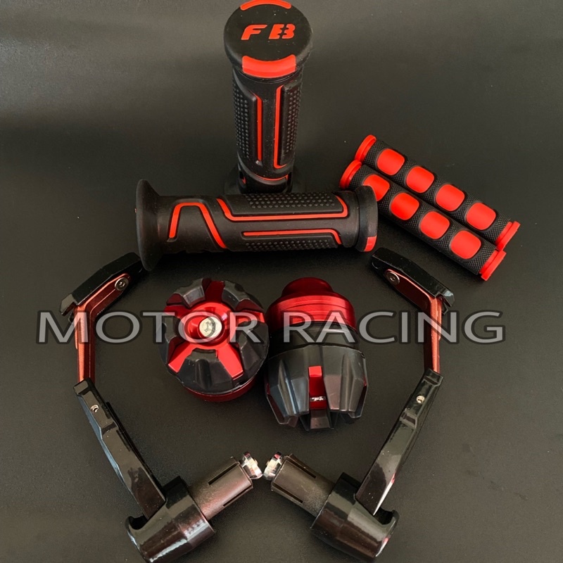 Paket 4in1 Variasi Untuk Semua Jenis Motor Sarung Gas +Proguard CNC+Jalu AS+Karet Handle Rem Universal