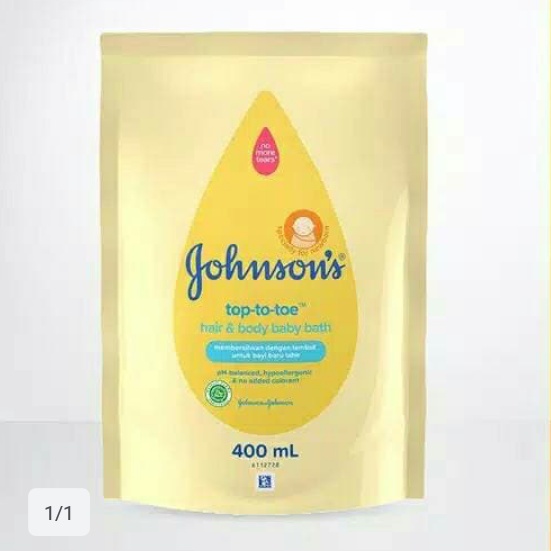 Johnsons baby bath top to toe 375ml refill