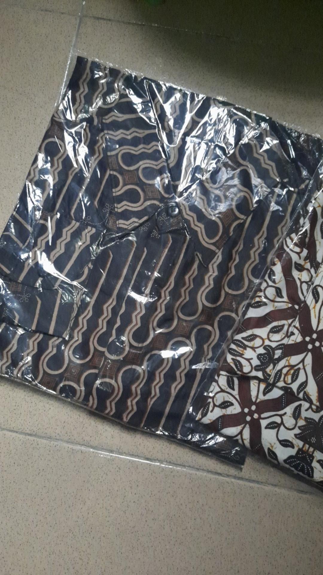 Asifa Batik Hrb026 Kenongo Kemeja Tosca Pendek Pekalongan Padi M L Xl Sogan Tulis Halus Kemeja Batik