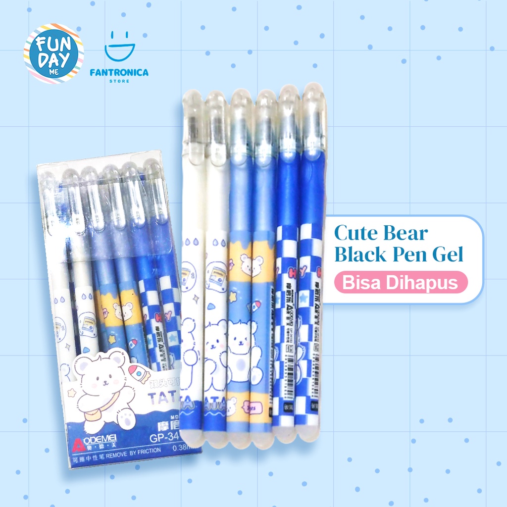 

Pen Bisa hapus / Pen Gel Hapus / Pen Erasable / Fancy Pen Erasable Lucu Motif Bear