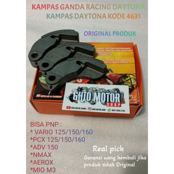 KAMPAS GANDA DAYTONA VARIO 125/150/160 PVX 160/160 CBU NMAX AEROX 4632 KAMPAS OTOMATIS DAYTONA VARI0 125/150/160 KAMPAS GANDA RACING DAYTONA ORIGINAL GHIO MOYPR SHOP