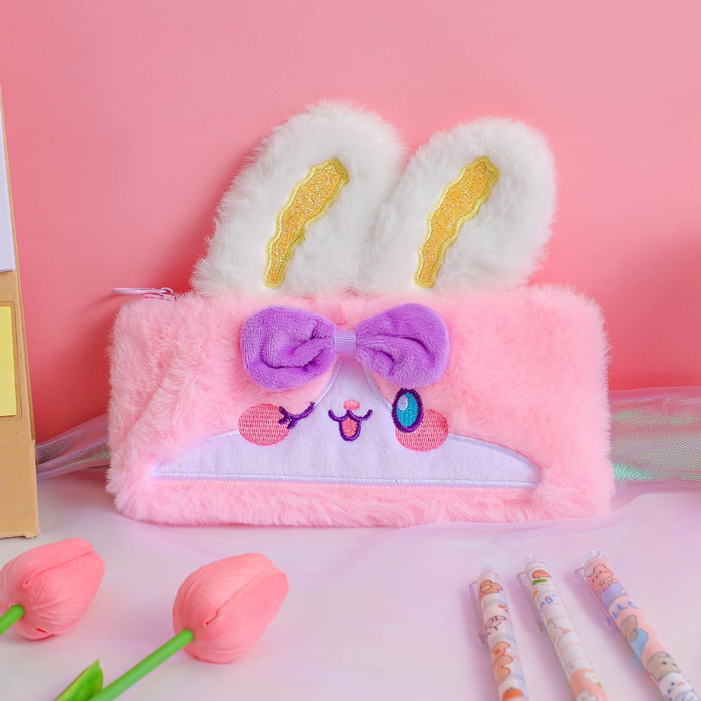 Tempat Pensil Kelinci Rabbit Pouch Bunny kotak pensil kelinci lucu pouch make up tempat penyimpanan alat tulis