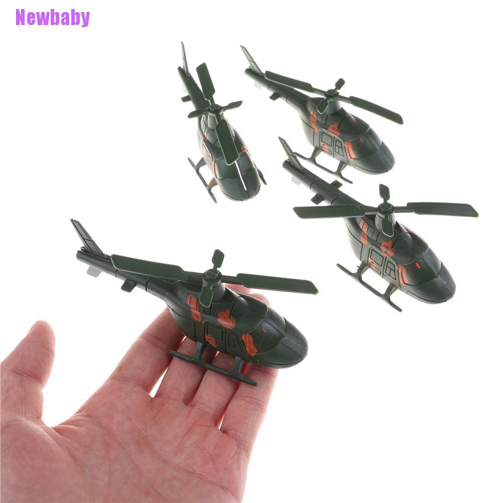 (Newbaby) 2pcs Mainan Helikopter Perang Dunia II Militer Modern Untuk Anak