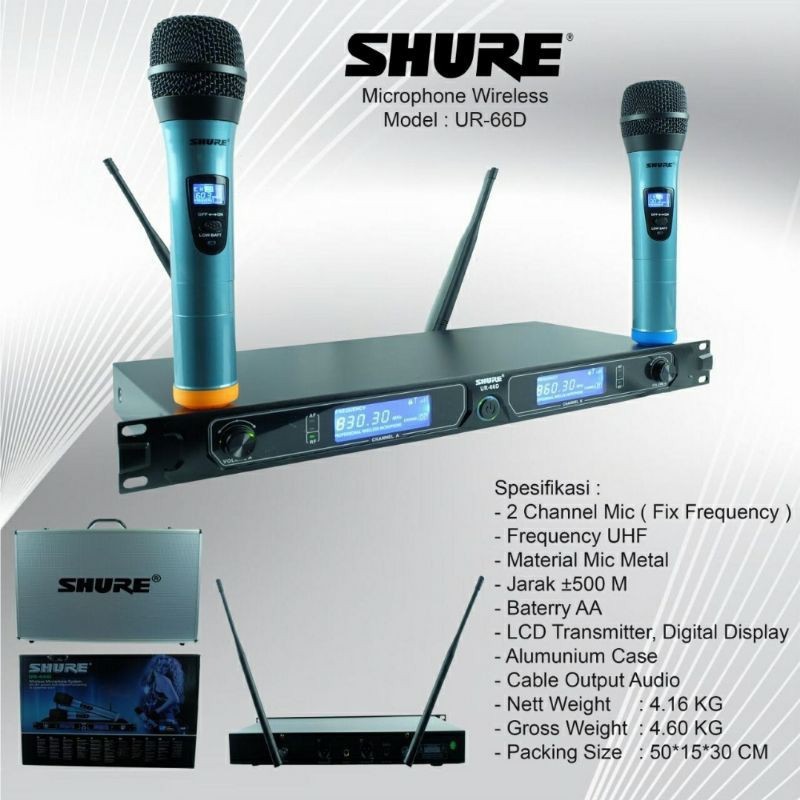 MIC WIRELESS KOPER SHURE UR 66D