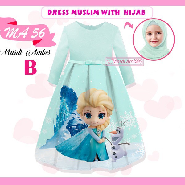 AS Dress Anak Muslim with Hijab Mardi Amber MA 56 KIDS 2Tahun - 7Tahun