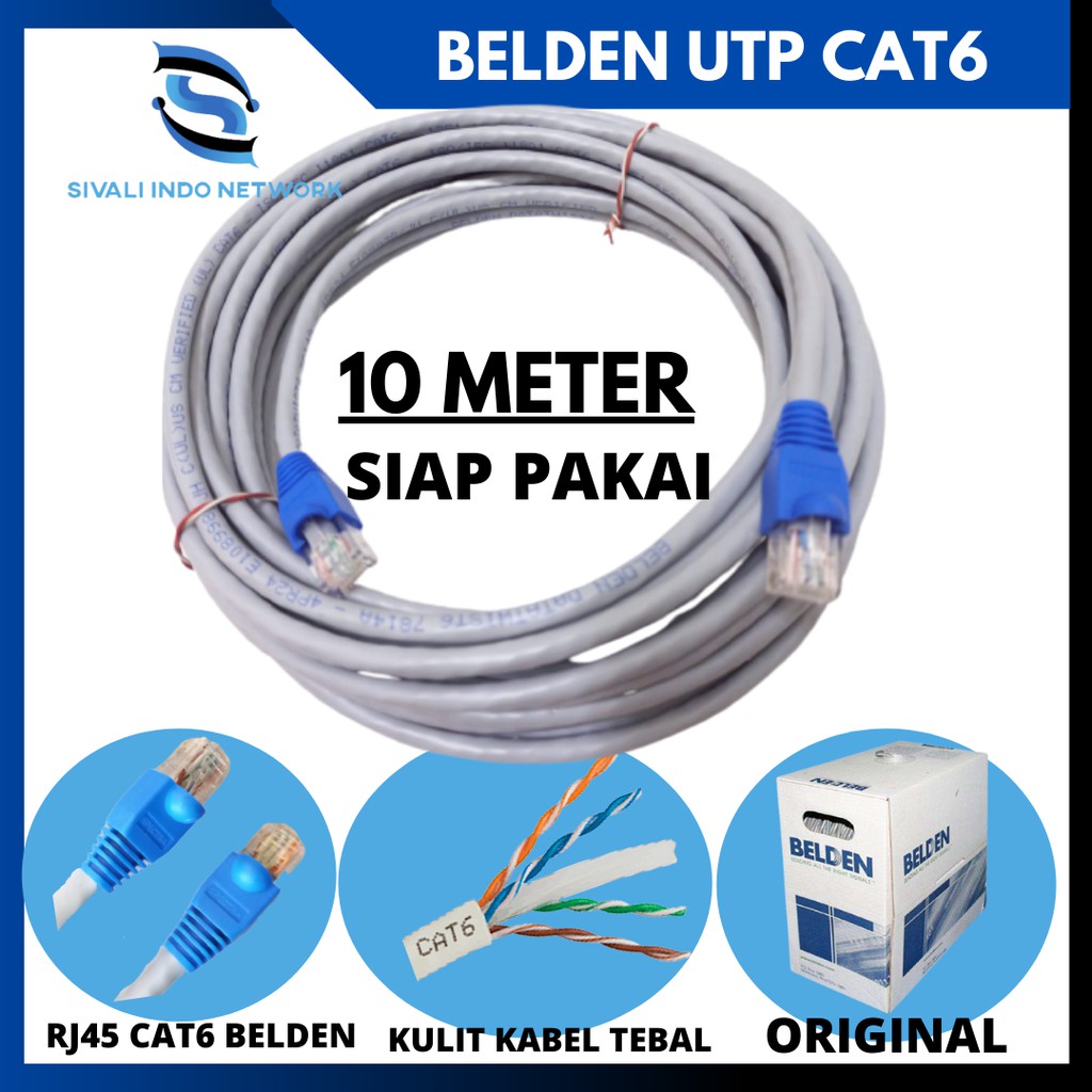 10 METER KABEL LAN BELDEN / KABEL LAN UTP CAT 6 ORIGINAL