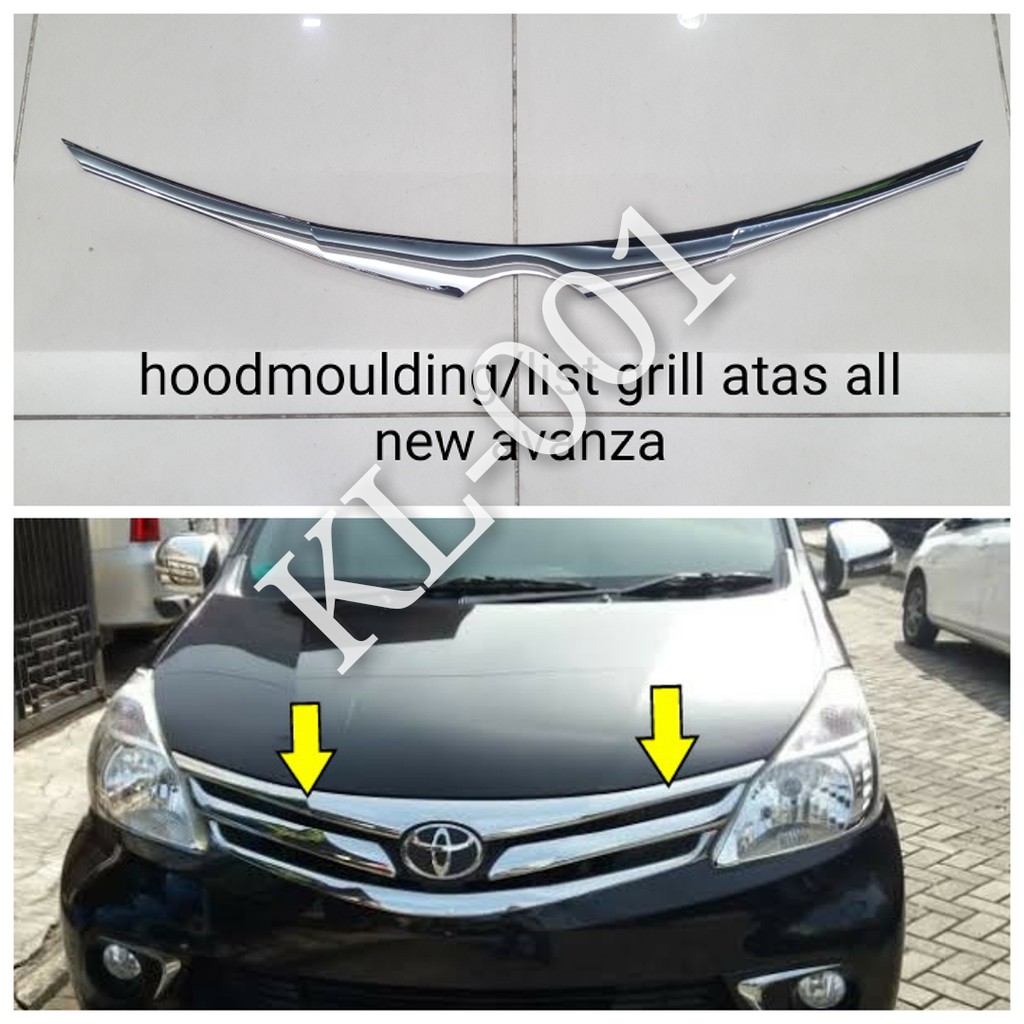 HOOD MOULDING LIST LIS GRIL ATAS MOBIL ALL NEW AVANZA CHROME