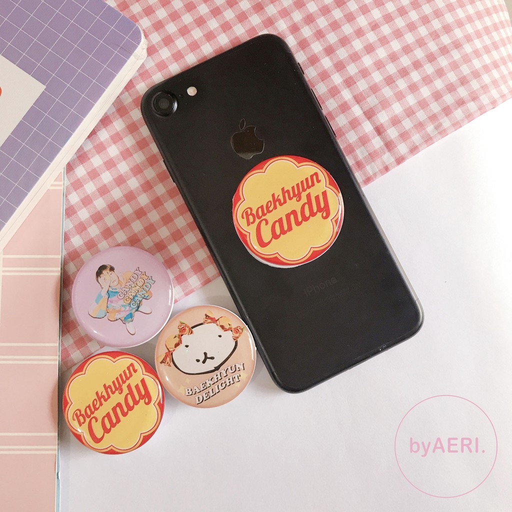 BAEKHYUN DELIGHT KEYCHAIN &amp; POPSOCKET/GRIPTOK (E X O CANDY GOODS SET | READY STOCK)