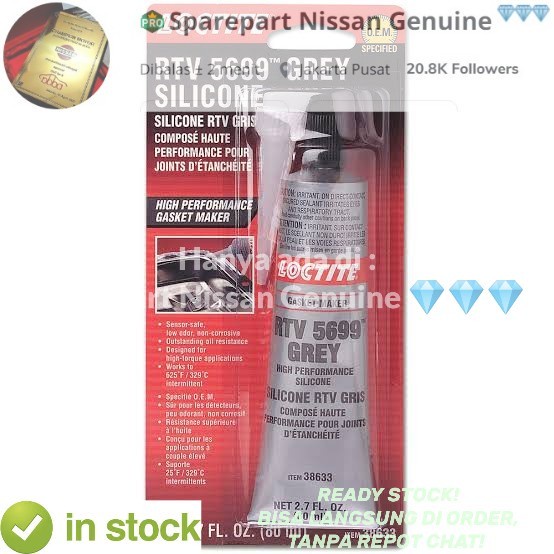 Lem Gasket Packing Loctite 5699 RTV Silicone Gasket Grey 80ml Hi Temp