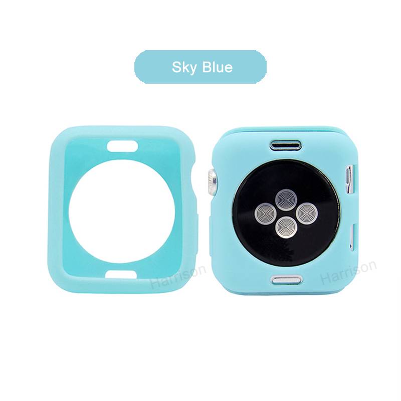 Soft Case Pelindung Bahan Silikon Warna Permen Untuk Apple Watch 3 2 1 42mm 38mm 4 5 6 Se 44mm 40mm Bumper