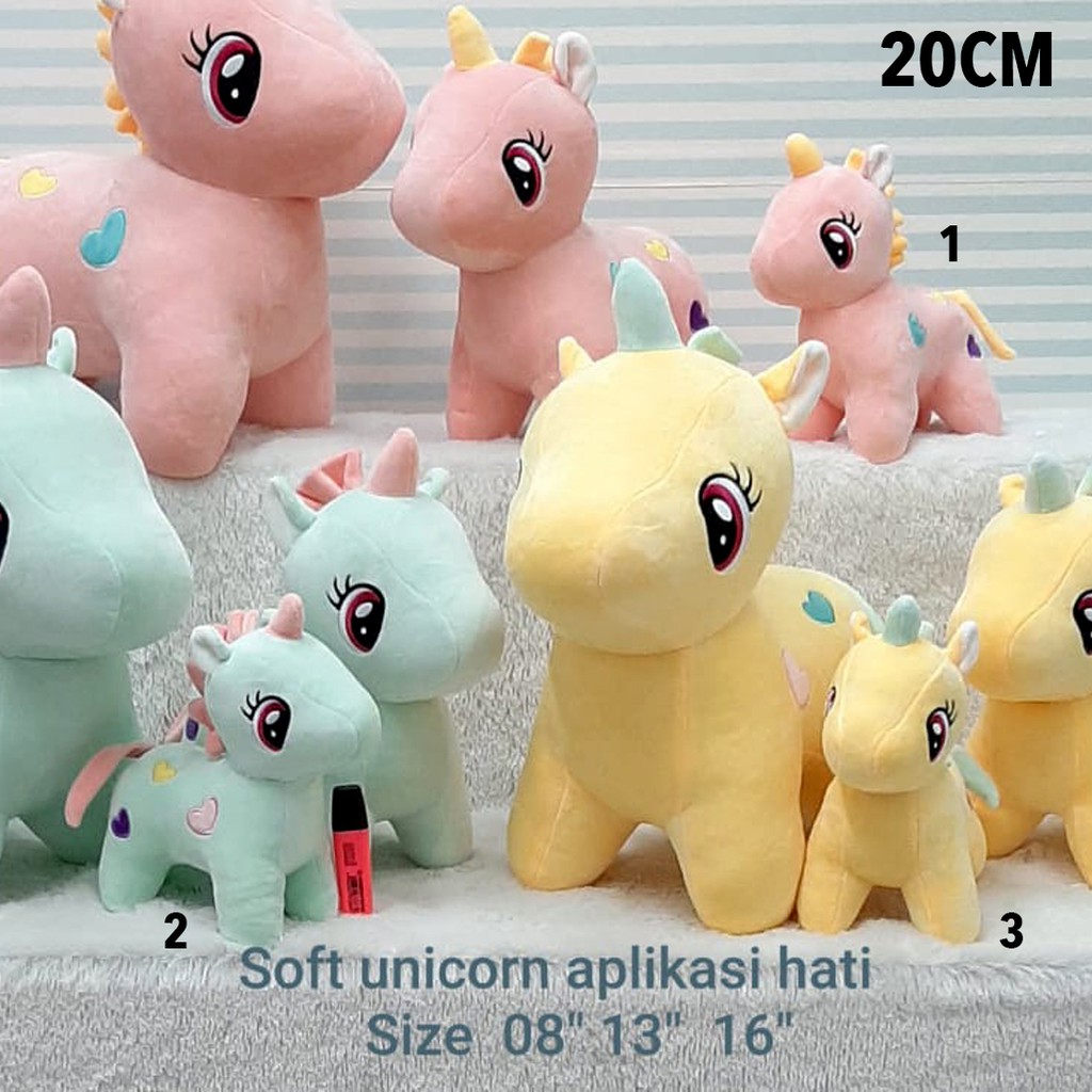 Boneka unicorn soft 30cm animal kuda pony animal