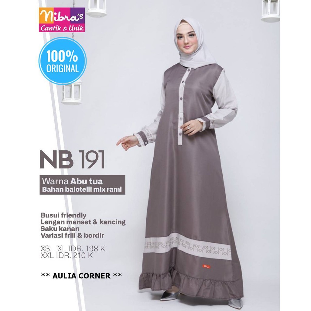 Grosir Baju Gamis Terbaru Nibras Nb 191 Abu Tua Original Gamis Wanita Terbaru Shopee Indonesia