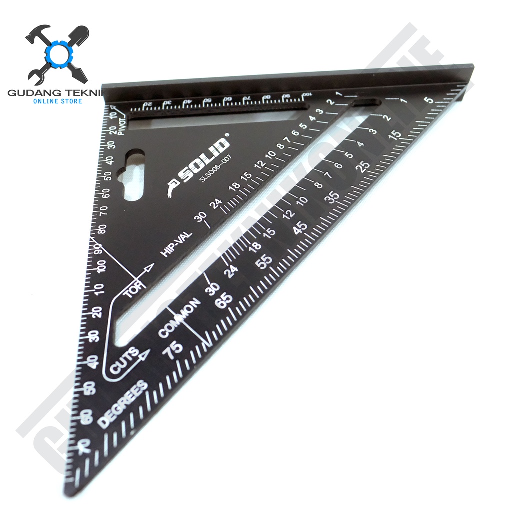 Penggaris Siku Sudut 7&quot; SOLID SLSQ06-007 / Siku Sudut Derajat Penggaris 7 Inch - Angle Square SOLID