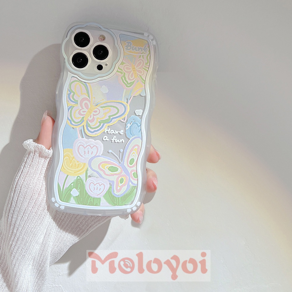 Soft Case Motif Bunga Butterfly Untuk IPhone XR 7 8 Plus 11 13 12 Pro MAX 7 Plus X 6 6s Plus XS MAX 8 Plus SE 2020