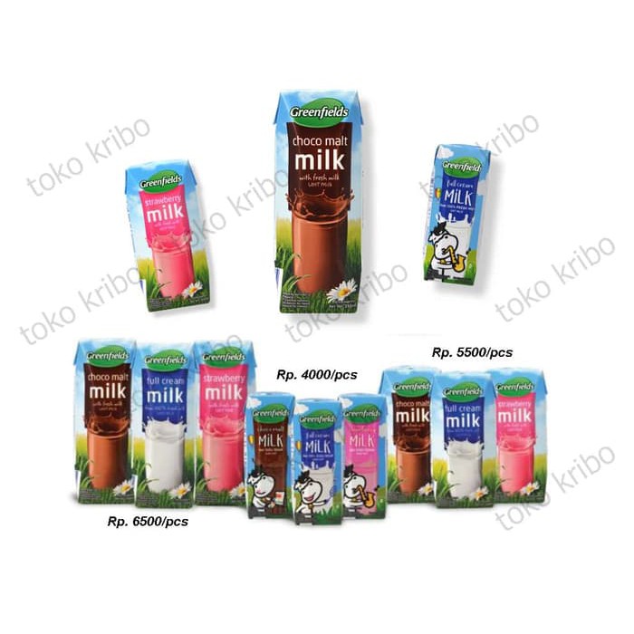 

SUSU UHT GREENFIELDS KEMASAN MINI UKURAN 200ml kartonan