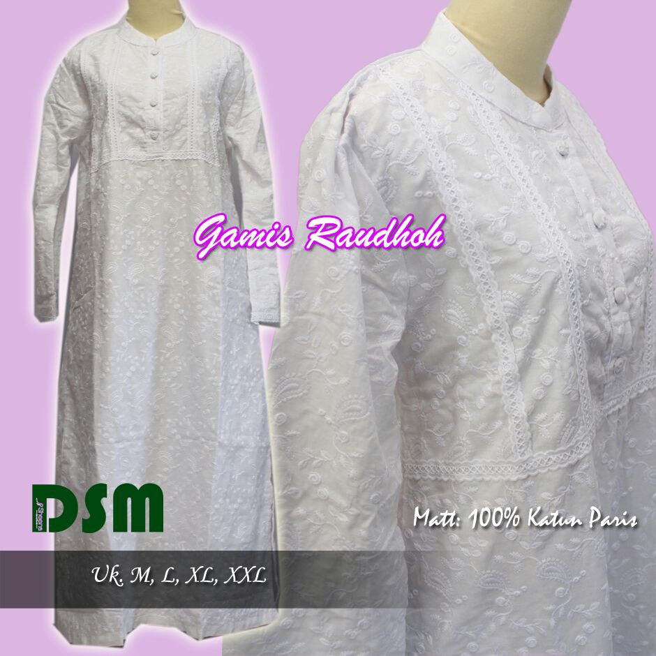 Gamis Raudhoh / Gamis Haji /Gamis Umroh / Gamis Haji Umroh Katun Paris