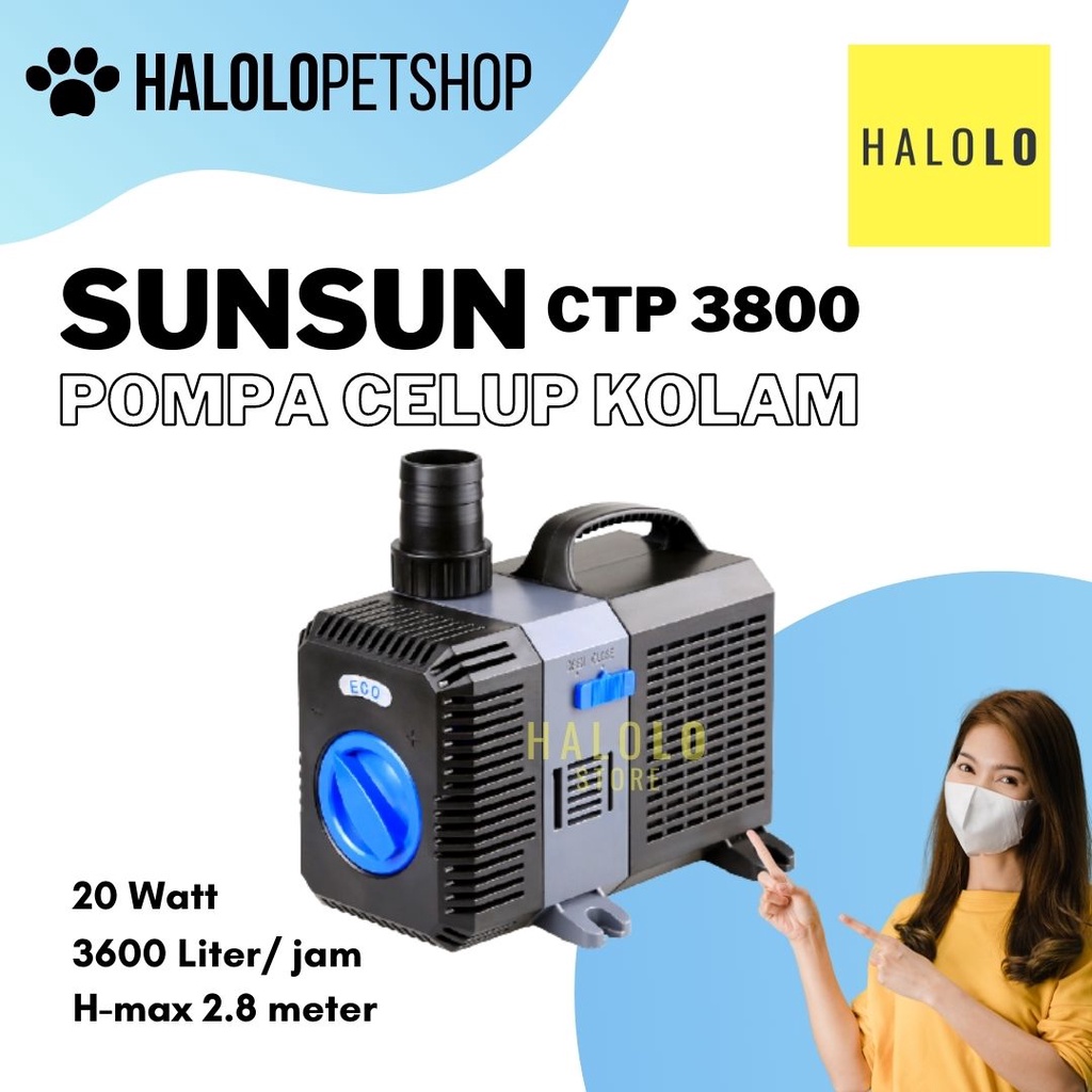 SUNSUN CTP 3800 Pompa Celup Kolam Aquarium 3600 Liter Rendah Daya