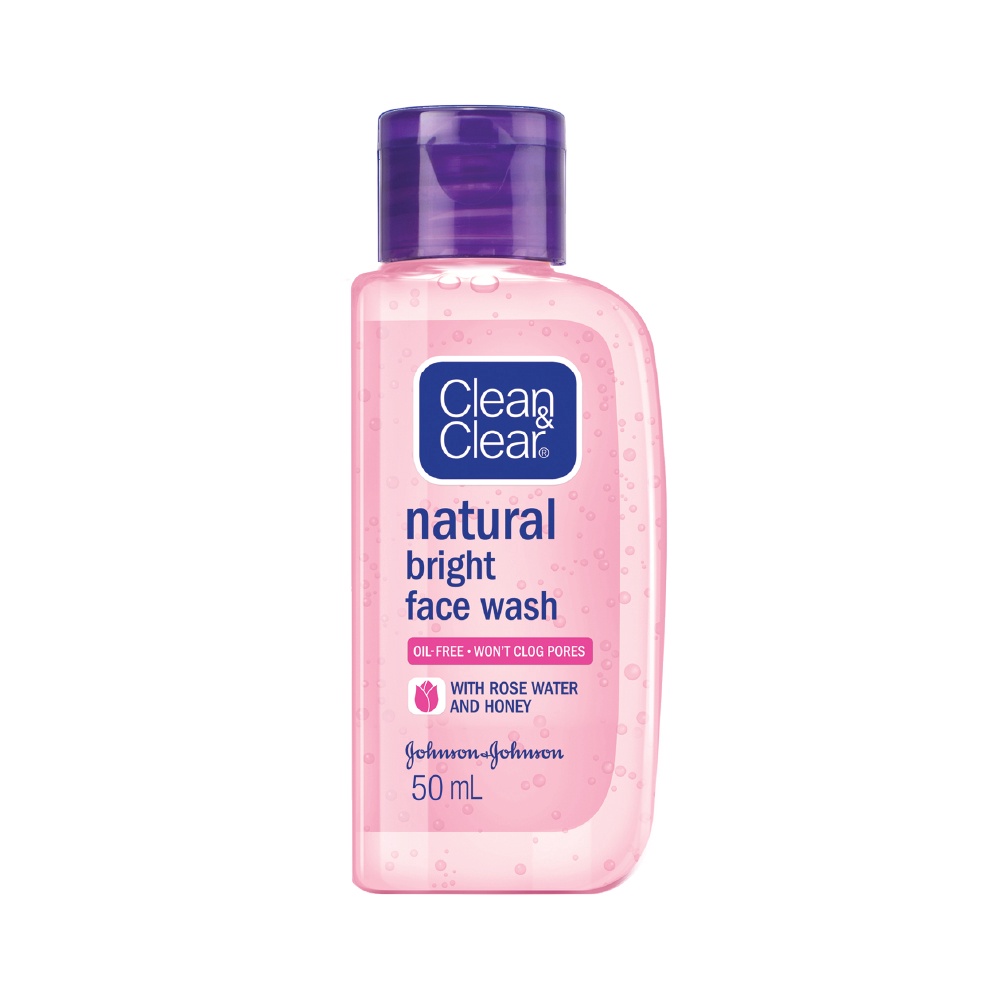 Clean &amp; Clear Natural Bright Face Wash Sabun Cuci Muka Pembersih Pencerah Wajah 50ml / 100ml