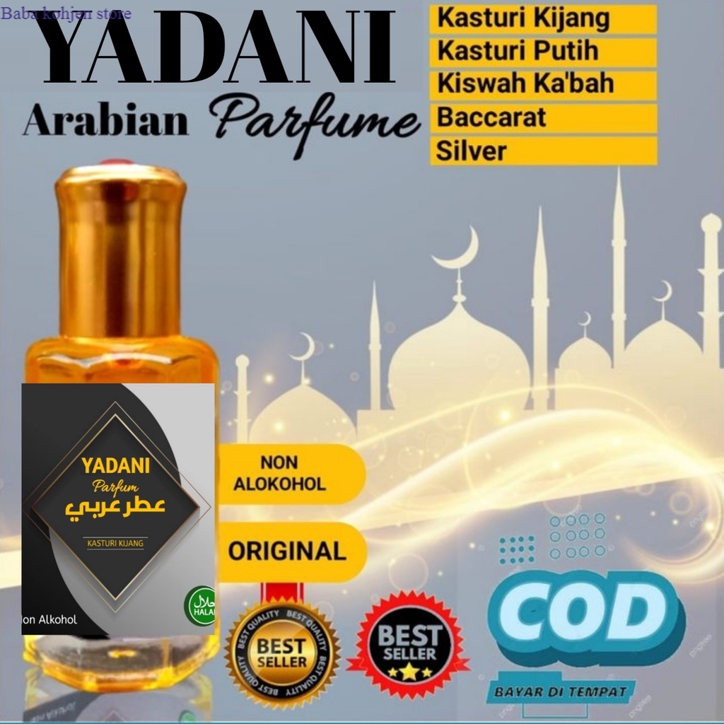 Farfum Sholat Pria Dan Wanita Kasturi Bibit Impor YADANI ARABIAN PARFUM Non Alkohol Bisa COD Seluruh