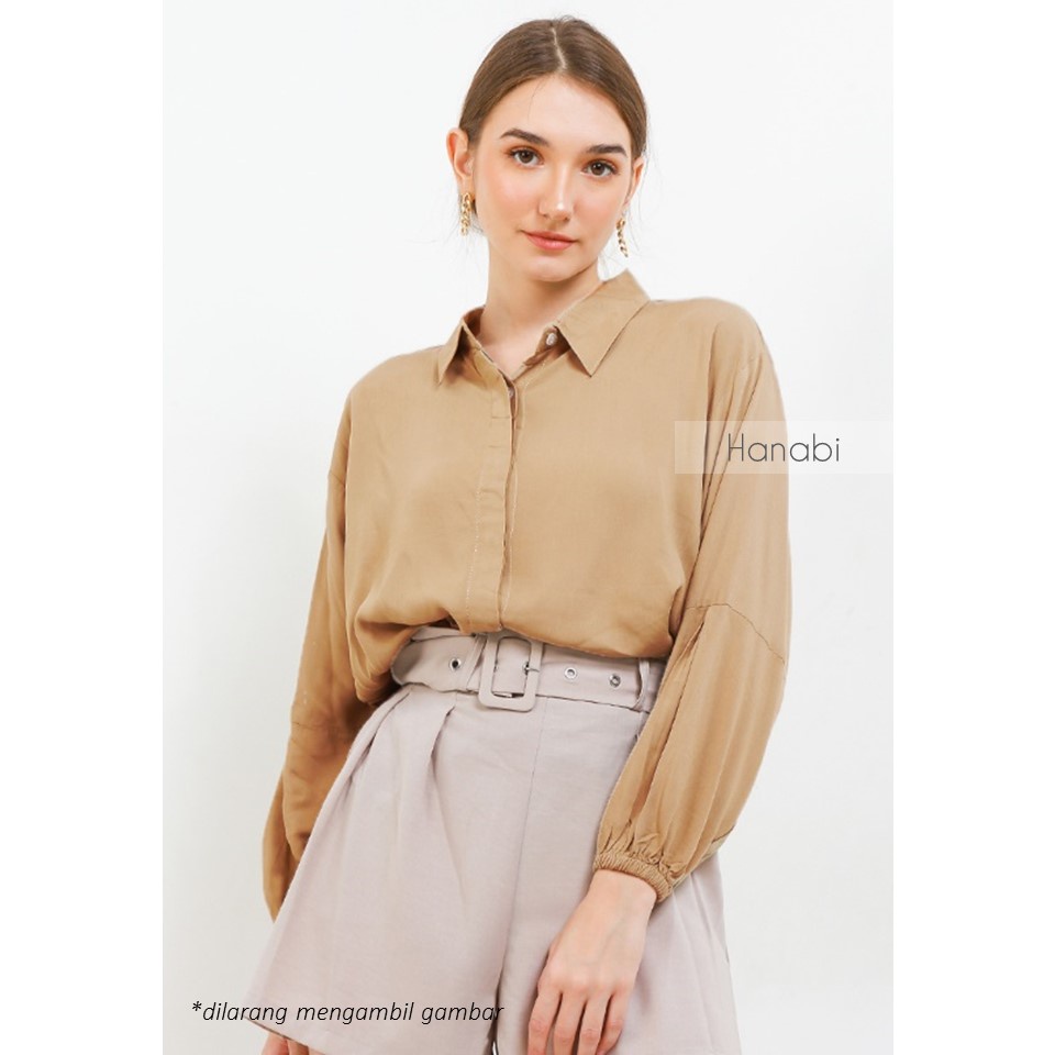 Hanabi Kemeja Wanita Aira Mocca