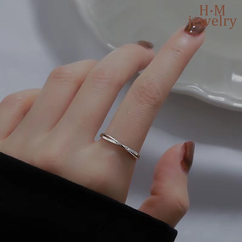 Cincin Model Silang Bahan S925 Silver