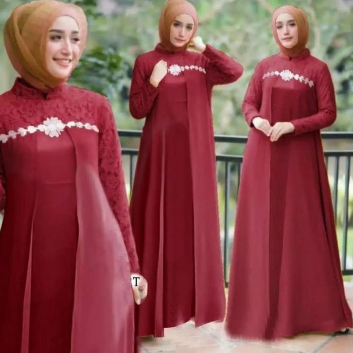 Harga TERMURAAH.. Gamis Terbaru (Ukuran M~L~XL ) Gamis Barukat Kondangan / Long Dress / Gamis Pesta 