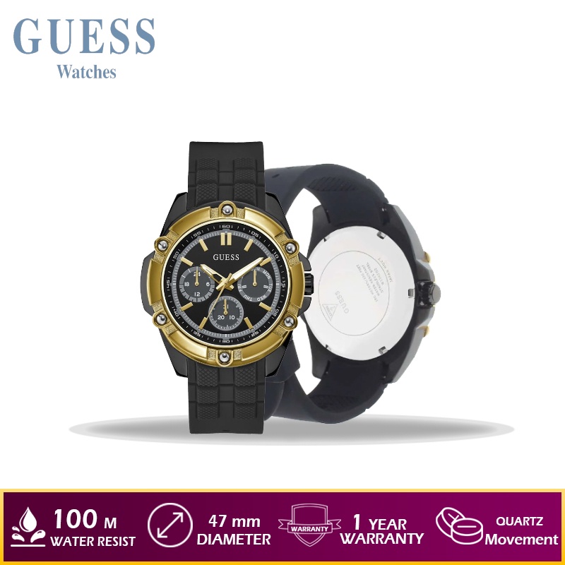 Jam Tangan Pria GUESS W1302G2 - Hitam Original