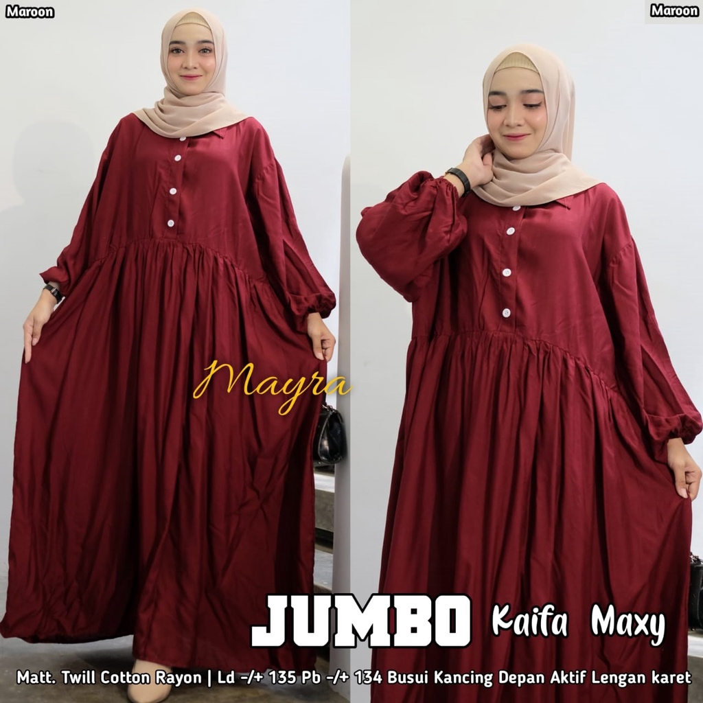 Baju GAMIS XXXXL LD 140 JUMBO Super PB 140 TOYOBO - BADAN GEMUK IBU HAMIL UKURAN BIG SIZE 298-kaifa maroon