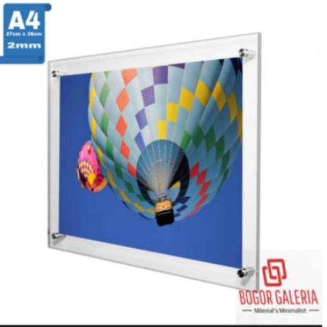 FRAME BINGKAI AKRILIK FOTO DISPLAY POSTER BERKUALITAS UKURAN A4 DOUBLE AKRILIK