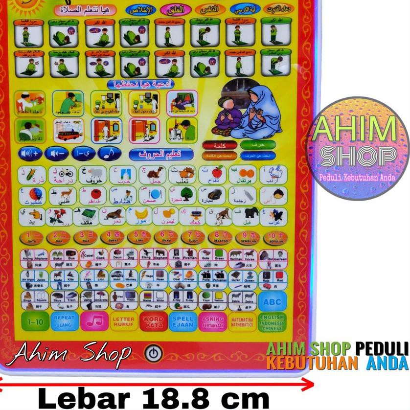 ✱ Mainan Anak Playpad 4 Bahasa +LED iPad Muslim Tablet Edukasi Belajar Cerdas Hafal Doa Sunnah 4in1