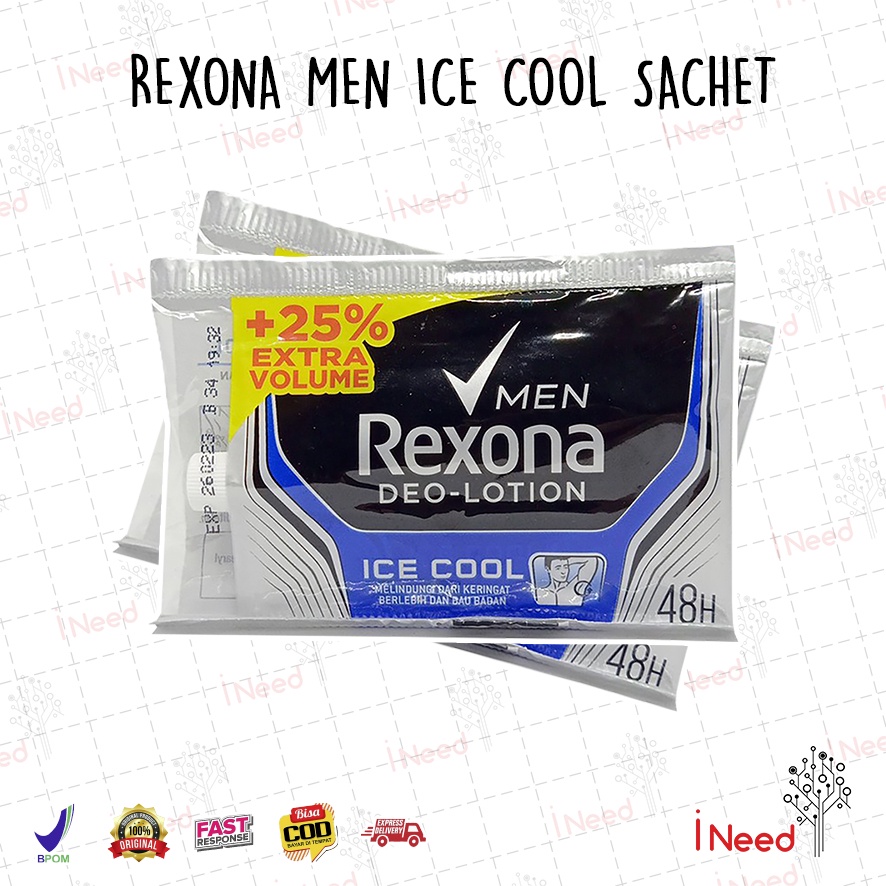 (INEED) (Sachet) REXONA Men Deo Lotion Ice Cool | Free Spirit 11,25gr