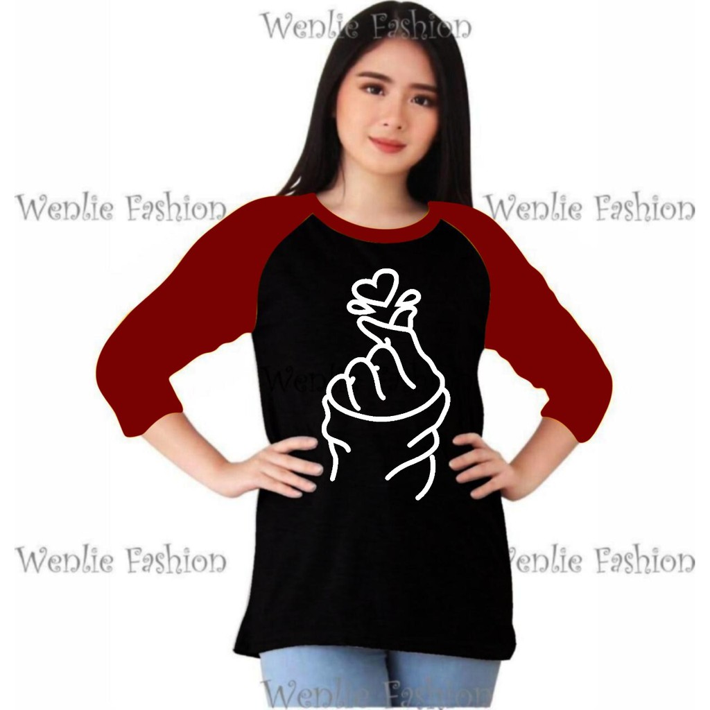 Kaos Atasan Wanita Lengan 3/4 / Kaos raglan Wanita/ Kaos Cewek/ Kaos Oblong/ Baju Kaos Tshirt/ Tshir-1