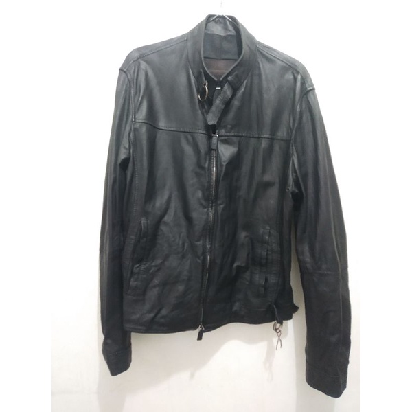 jaket kulit merk bally original