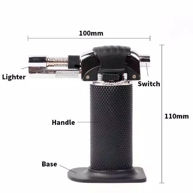 Yofeil Mancis Korek Api Gas Refillable Butane Torch Model Adjustable Flame Gun TS-19 Hitam Grab