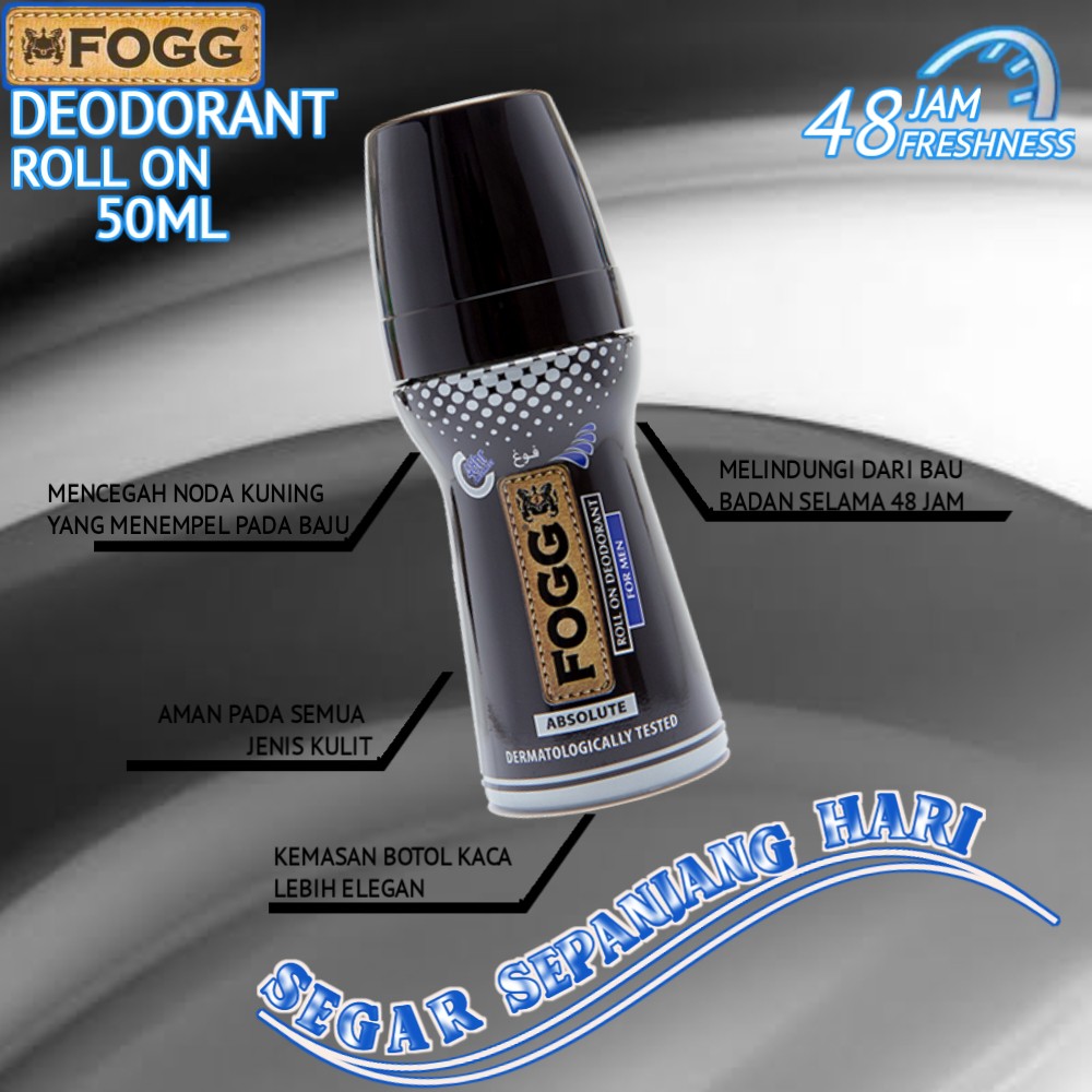 FOGG DEODORANT ROLL ON ABSOLUTE 50ml - For Man