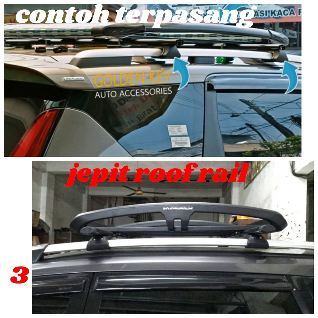 Paket Lengkap Rack Mobil TRD Sportivo Hummer Rak Roof Rail Jepit Body 115 x 80 cm Universal Rush Terios Avanza Xenia Ertiga Pajero Innova Fortuner Xl7 Mobilio