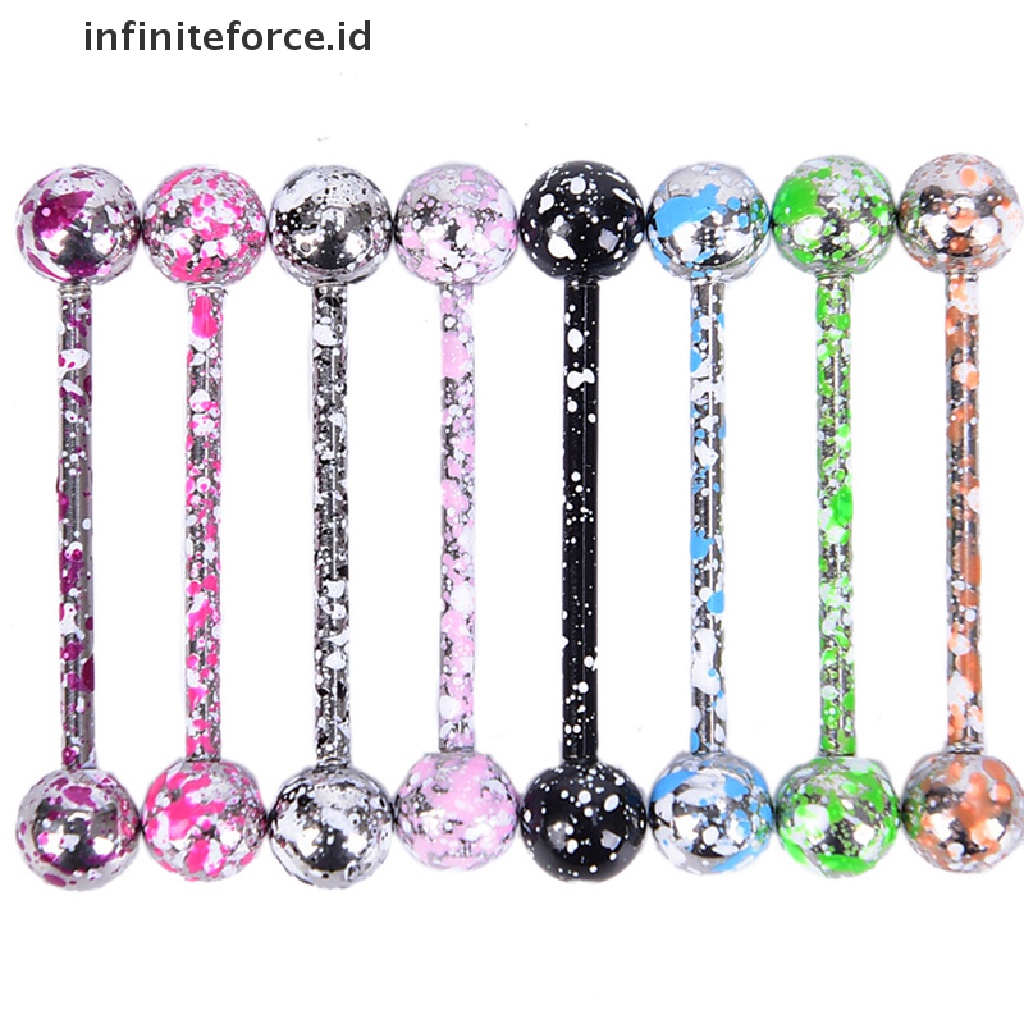 Infiniteforce.id 8pcs / Set Cincin Tindik Lidah / Tubuh Bahan Stainless Steel Warna Campur