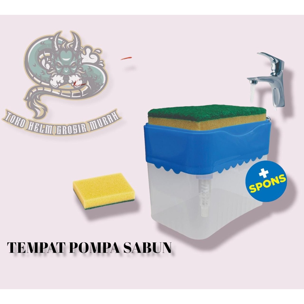 TEMPAT POMPA SABUN + SPONG/SABUT 2IN1 MERK GSF