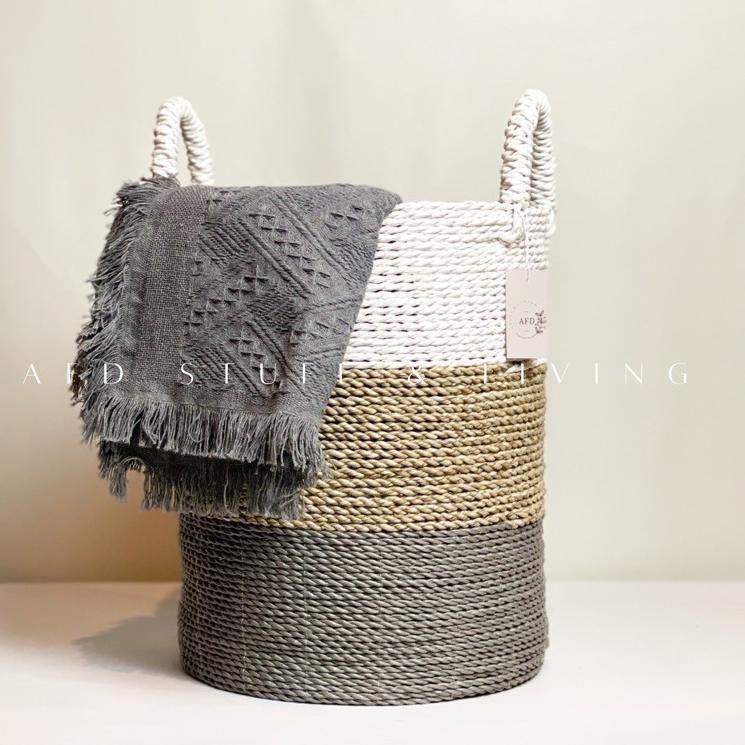 [art. 003402] Dako Seagrass Basket | Keranjang Anyaman Serbaguna | Laundry | Cover Pot