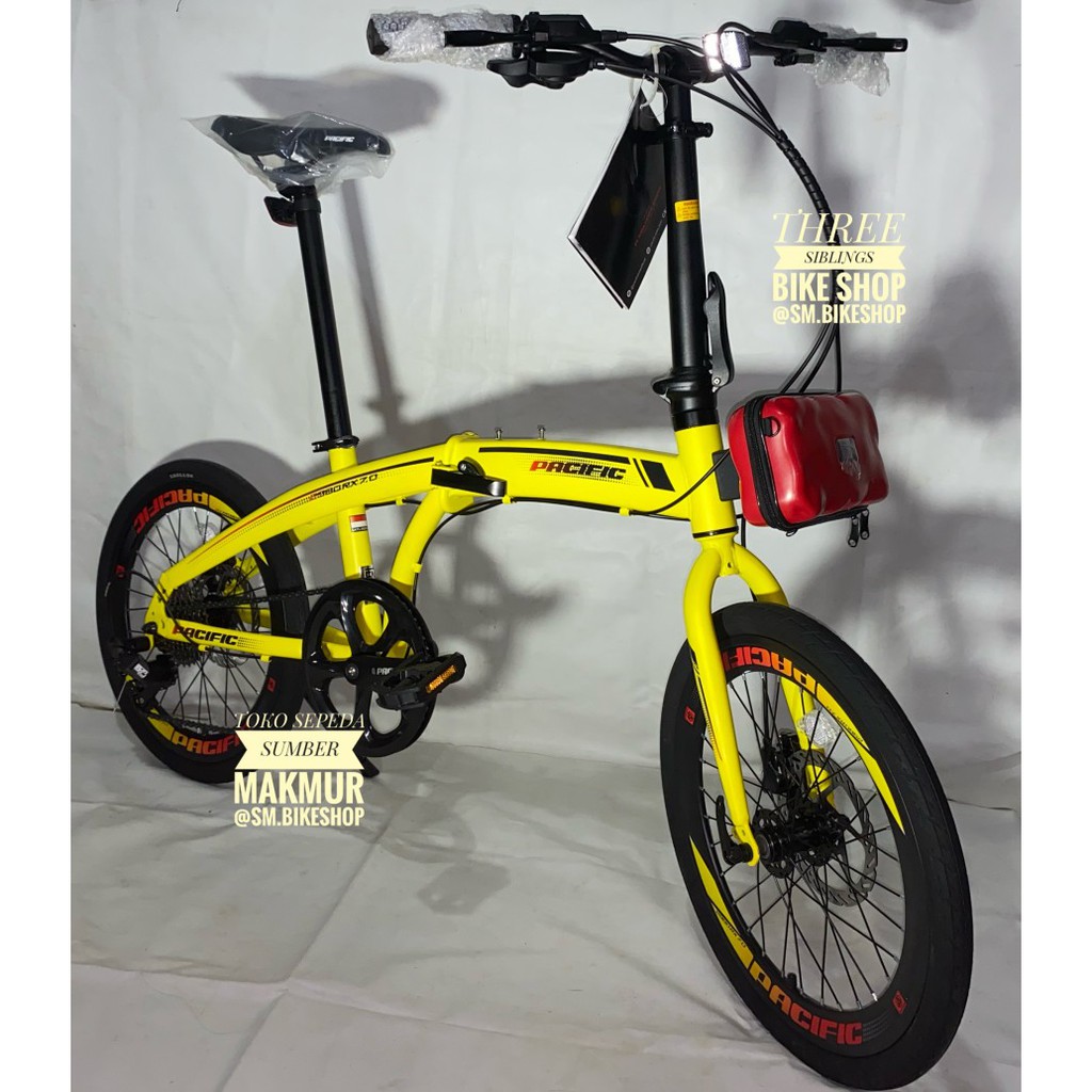 SEPEDA LIPAT PACIFIC 2980 RX 7.0 20 INCH KUNING, HYDRAULIC BRAKE