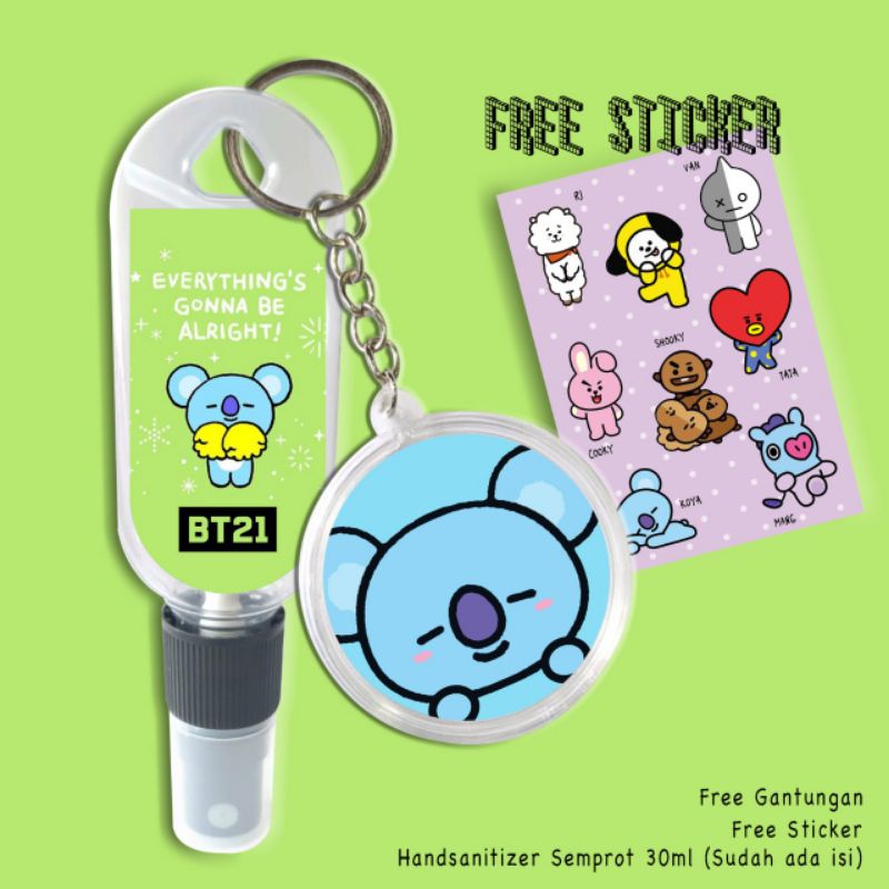 HAND SANITIZER BTS/HAND SANITIZER BT21 FREE GANTUNGAN+FREE STICKER