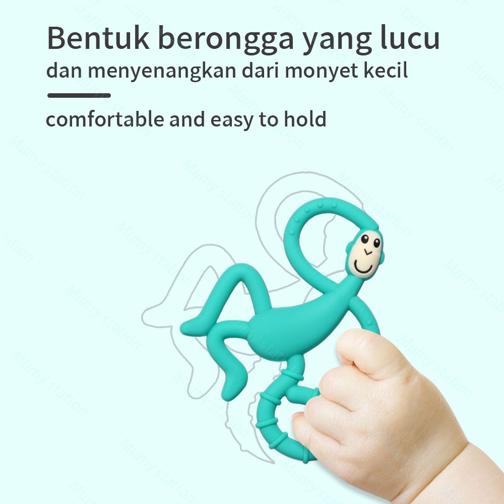 Mumystation Teether bayi silikon / gigitan bayi model monyet / molar stick bayi BPA Free