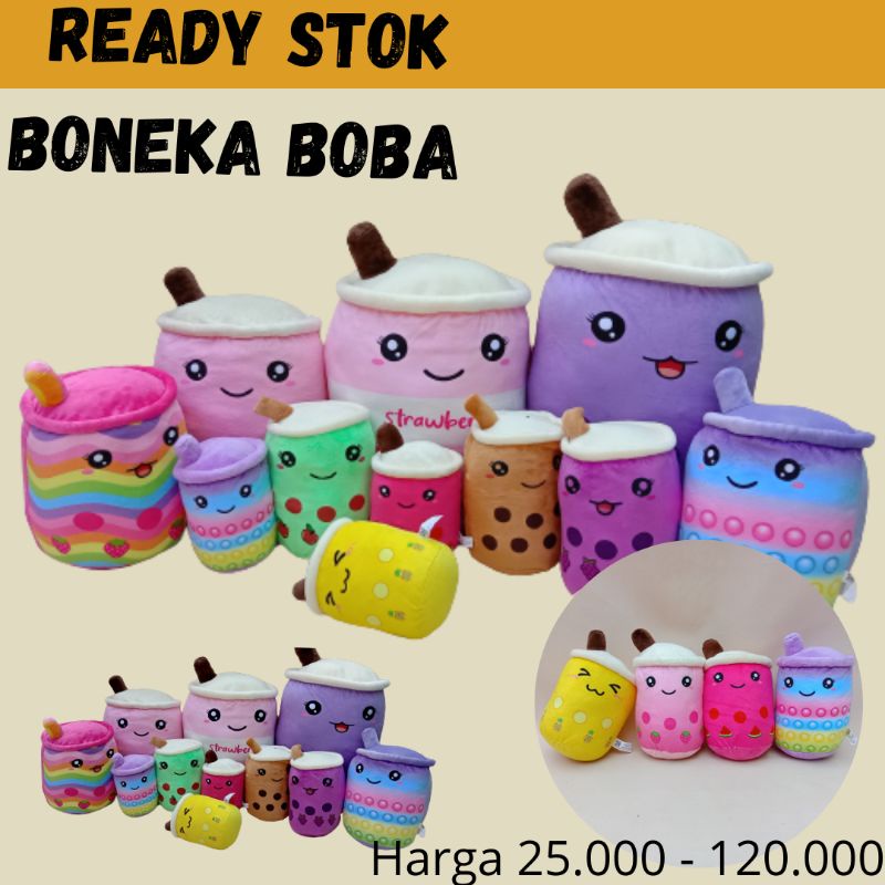 COD Free Ongkir Import BONEKA BOBA MILK TEA /BOBA ES KRIM /BOBA ES KRIM LAMPU BROWN SUGAR  UKURAN M,L,XL,jumbo,giant