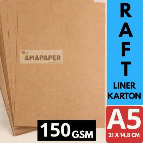 

Gratis Ongkir!! (vwp-288) [100 LEMBAR] Kertas Kraft Liner 150gsm A5 - Blank Paper Kertas Samson Craf