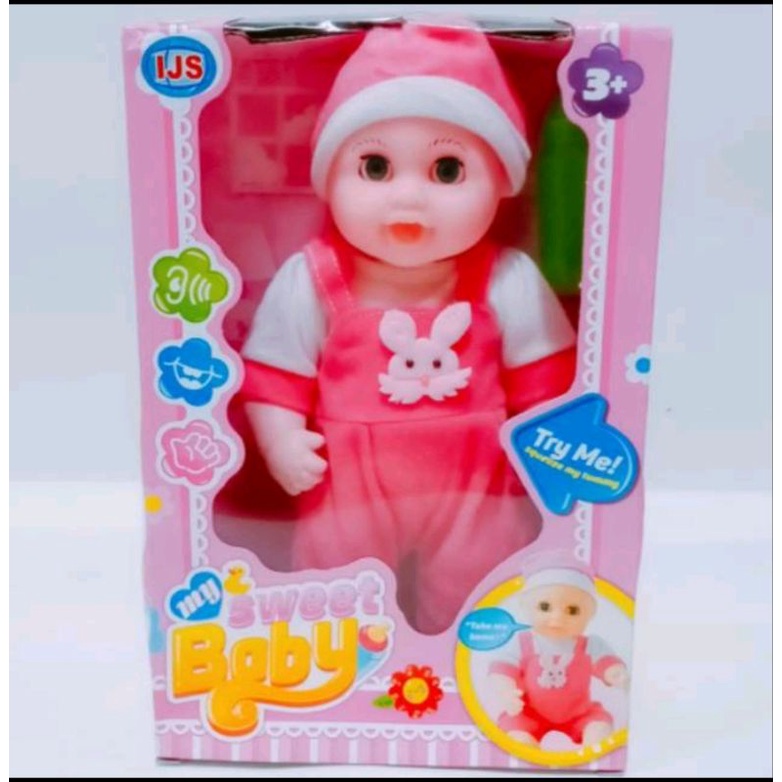 BISA COD PROMO BONEKA BAYI 4 SUARA DAN PANGGIL MAMA PAPA NANGIS DAN KETAWA PAKAI TOPI MAINAN ANAK BO