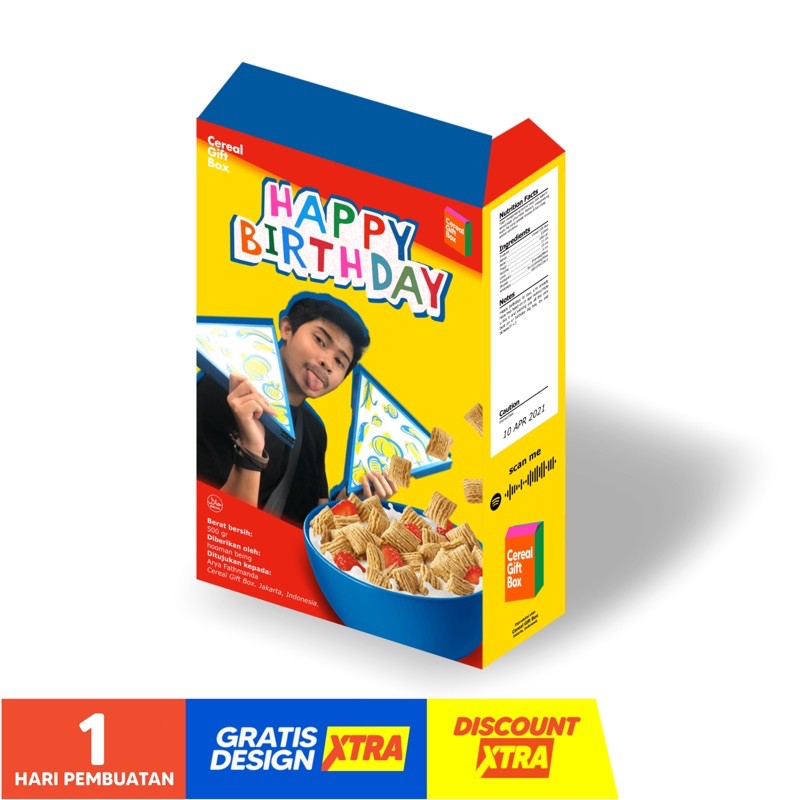 [NEXT DAY] Kotak Kado Sereal | Kotak Kado Custom | Cereal Box Gift | Cereal Box Custom | Box Custom